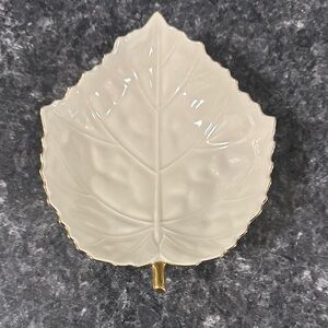 Lenox Leaf Ramekin/Candy/Trinket Dish with 24k Gold Trim